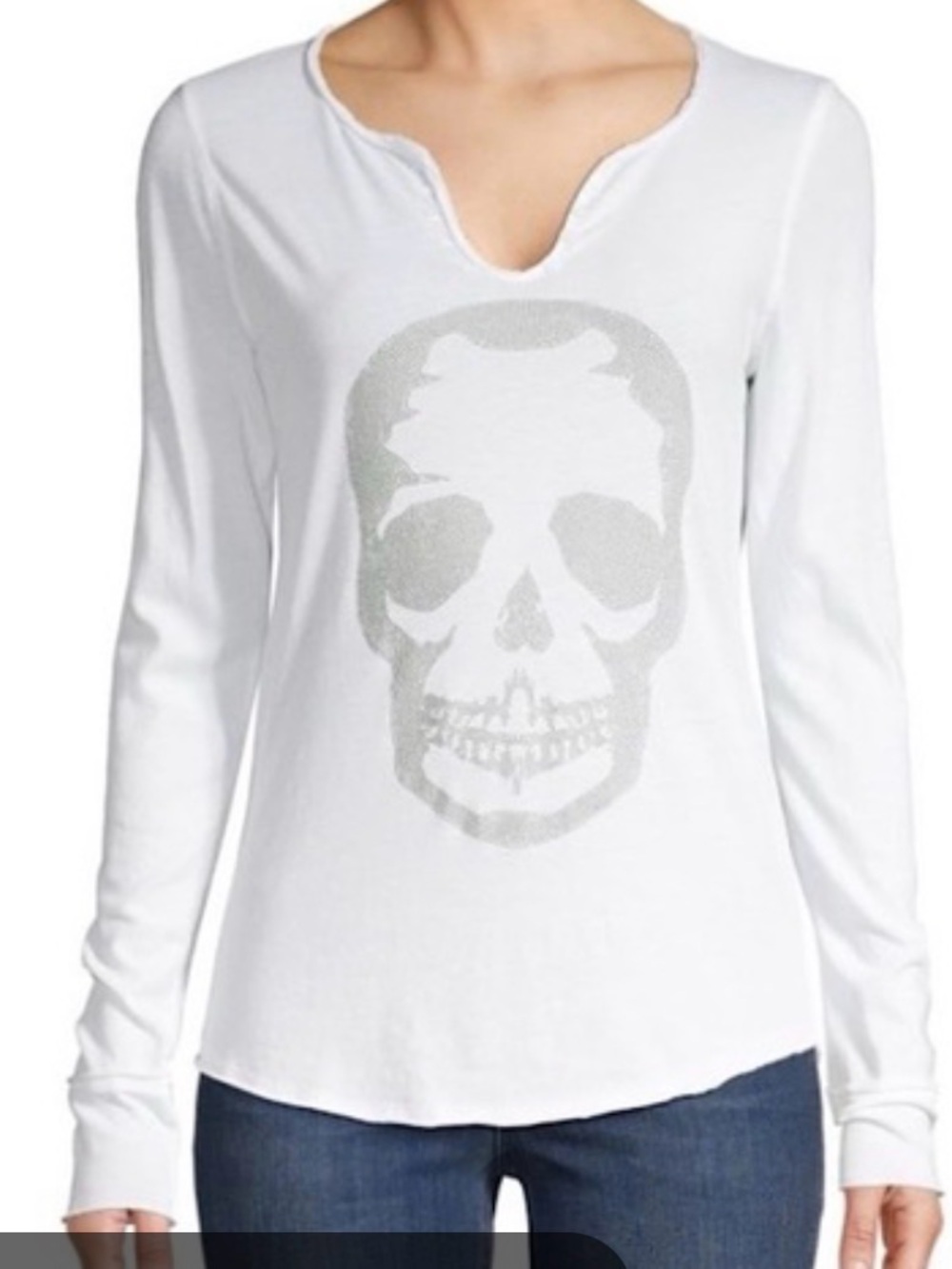 Zadig & Voltaire Tunisian Beaded Skull Long Sleeve Size Small/Medium* MSRP $148
